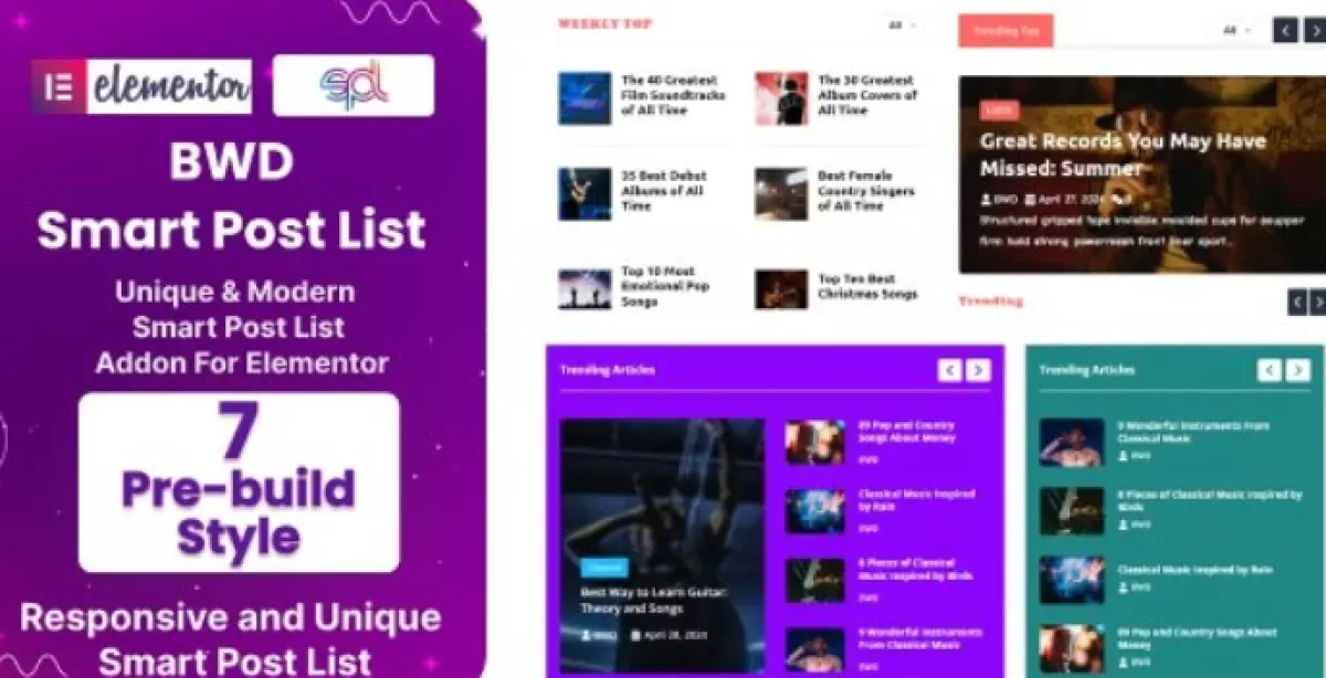 BWD Smart Post List Addon For Elementor