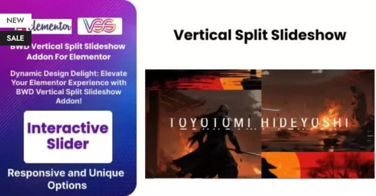 BWD Vertical Split Slideshow Addon For Elementor