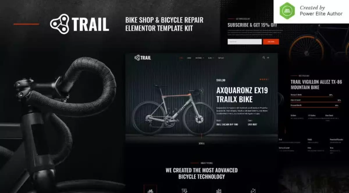 Trail – Bike Shop & Bicycle Repair Elementor Template