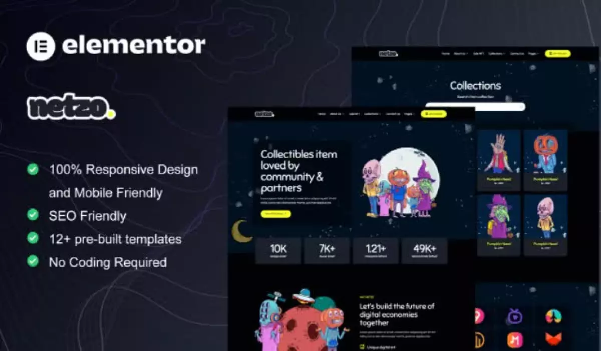 Netzo - NFT Portfolio Elementor Template