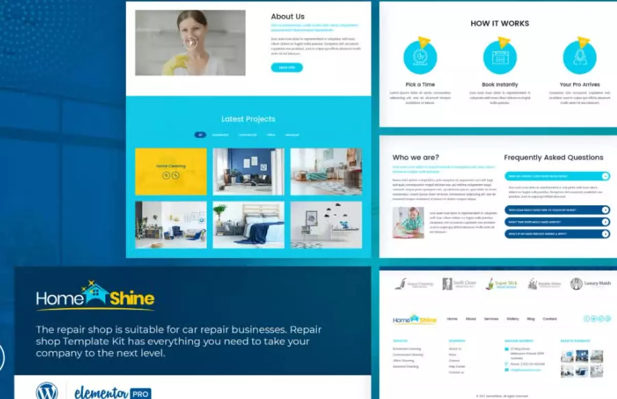 HomeShine - Cleaning & Laundry Elementor Template