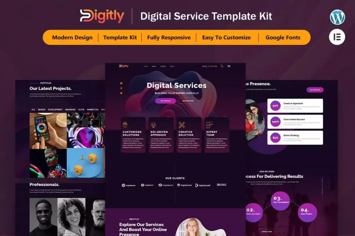 Digitly - Digital Service Agency Elementor Template