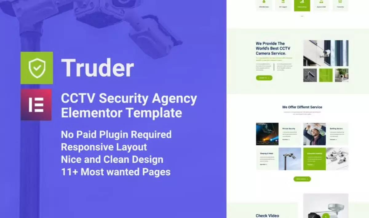 Truder - CCTV Security Service Elementor Template