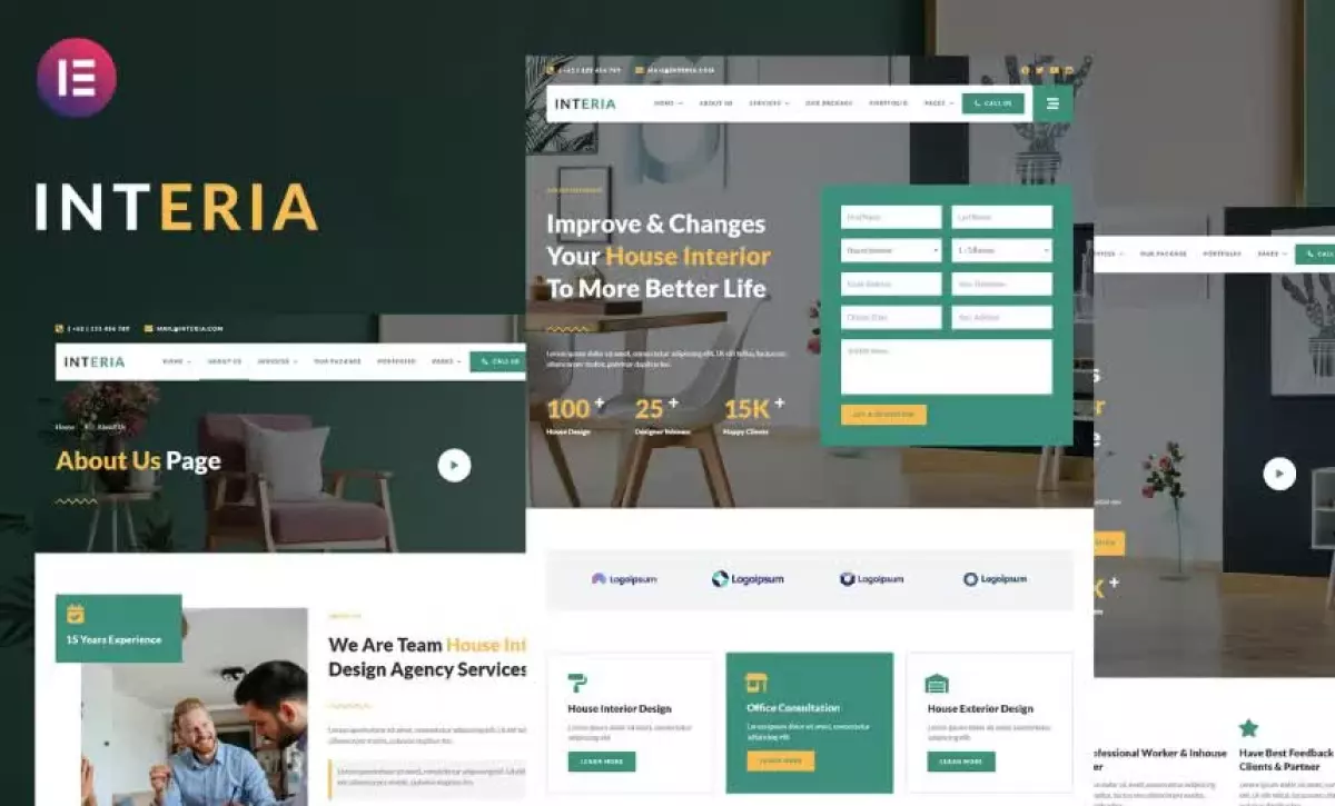 Interia - Interior Design Service Elementor Template