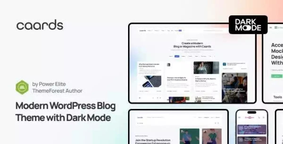 Caards - Modern Blog & Magazine WordPress Theme with Dark Mode 1.0.0