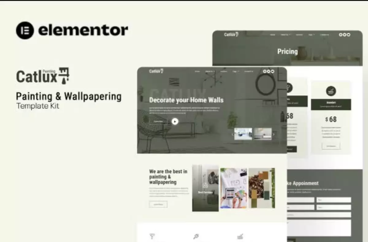 Catlux - Painting & Wallpapering Elementor Template