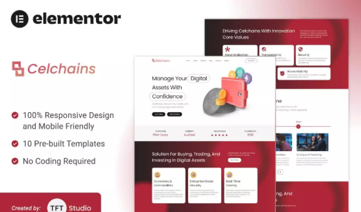 Celchains – Blockchain Crypto &amp; DeFi Elementor Template Kit