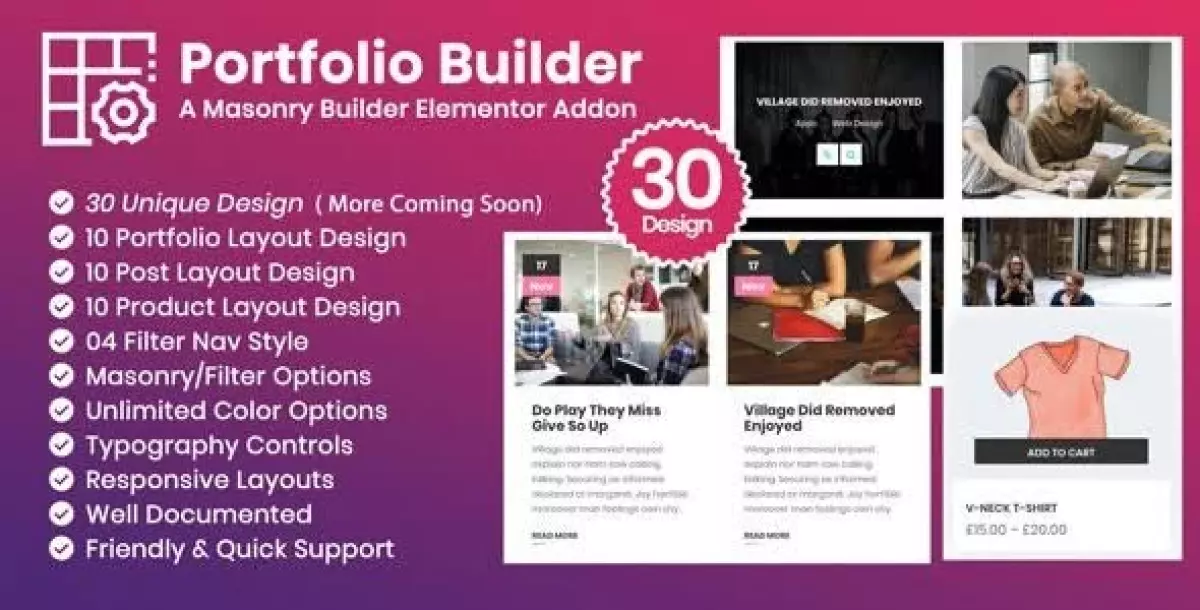 [WISH] Portfolio Builder - Post/Product/Portfolio Masonry Filter Elementor Addon