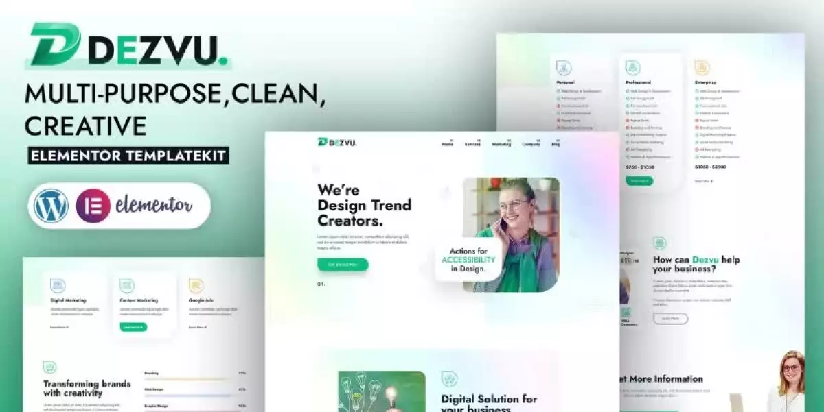 DezVu – Creative Agency Elementor Template