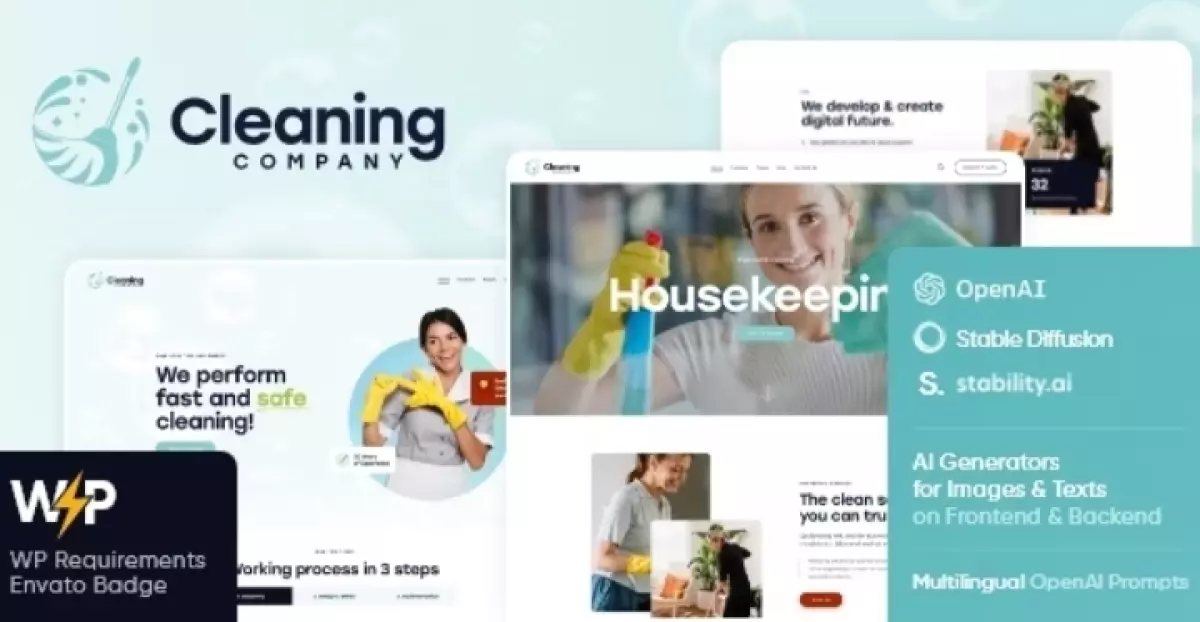 Cleaning Company - Maid Service WordPress Theme