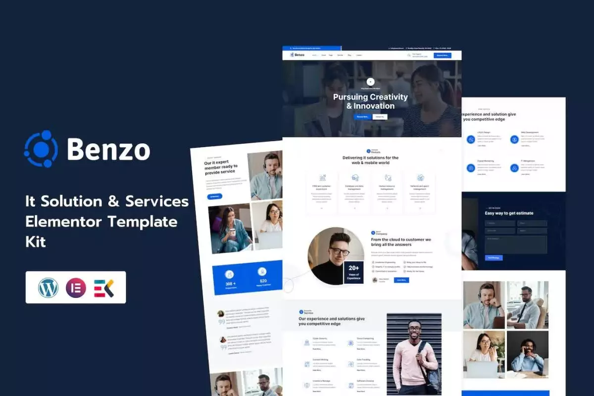 Benzo - It Solution &amp; Services Elementor Template