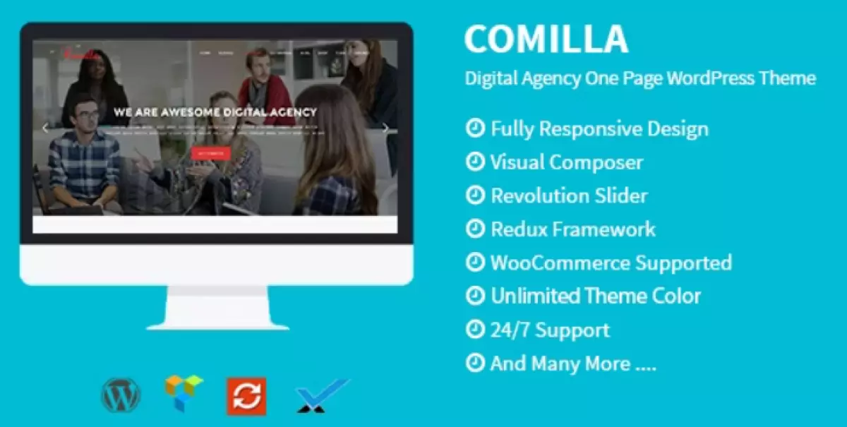 Comilla - Digital Agency One Page WordPress Theme