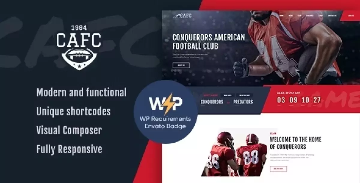 Conquerors | American Football &amp; NFL WordPress Theme