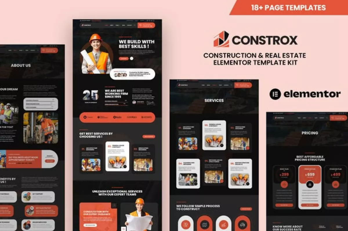 Constrox - Construction &amp; Real Estate Elementor Template Kit