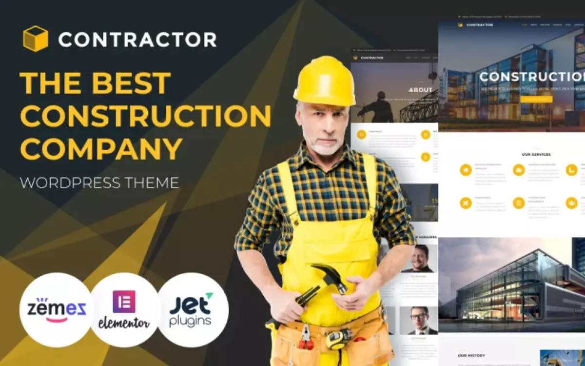 Contractor - Architecture &amp; Construction Company WordPress Elementor