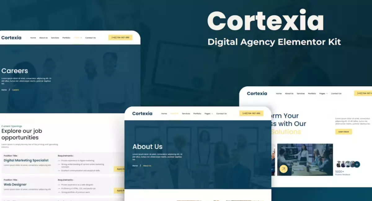 Cortexia - Digital Agency Elementor Template Kit