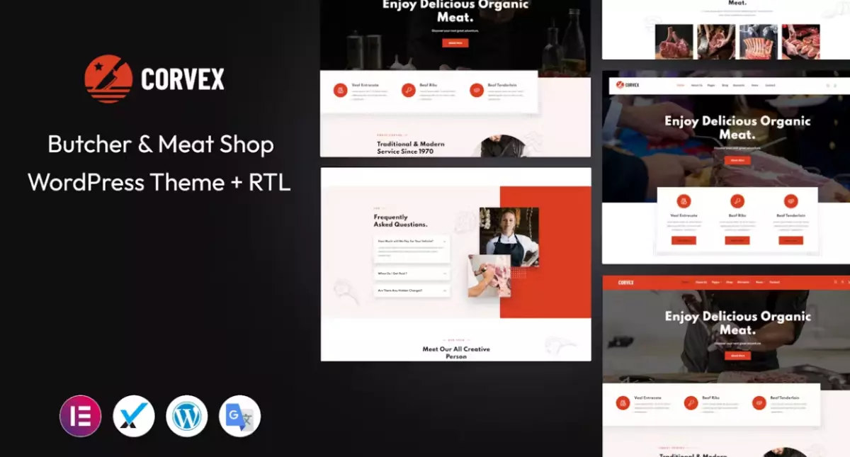 Corvex – Butcher &amp; Meat Shop WordPress Theme
