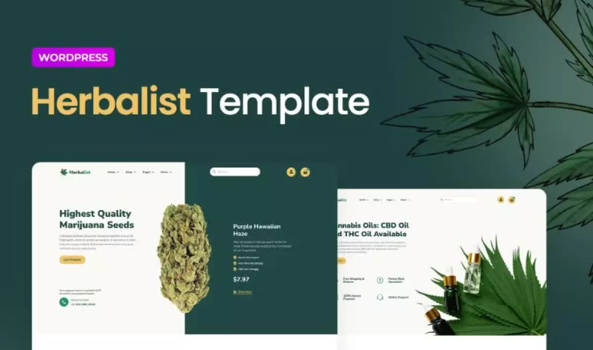 Herbalist – Medical Marijuana Store Elementor Template