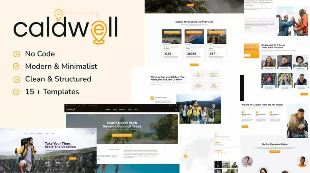 Caldwell Tour & Travel Elementor Template Kit