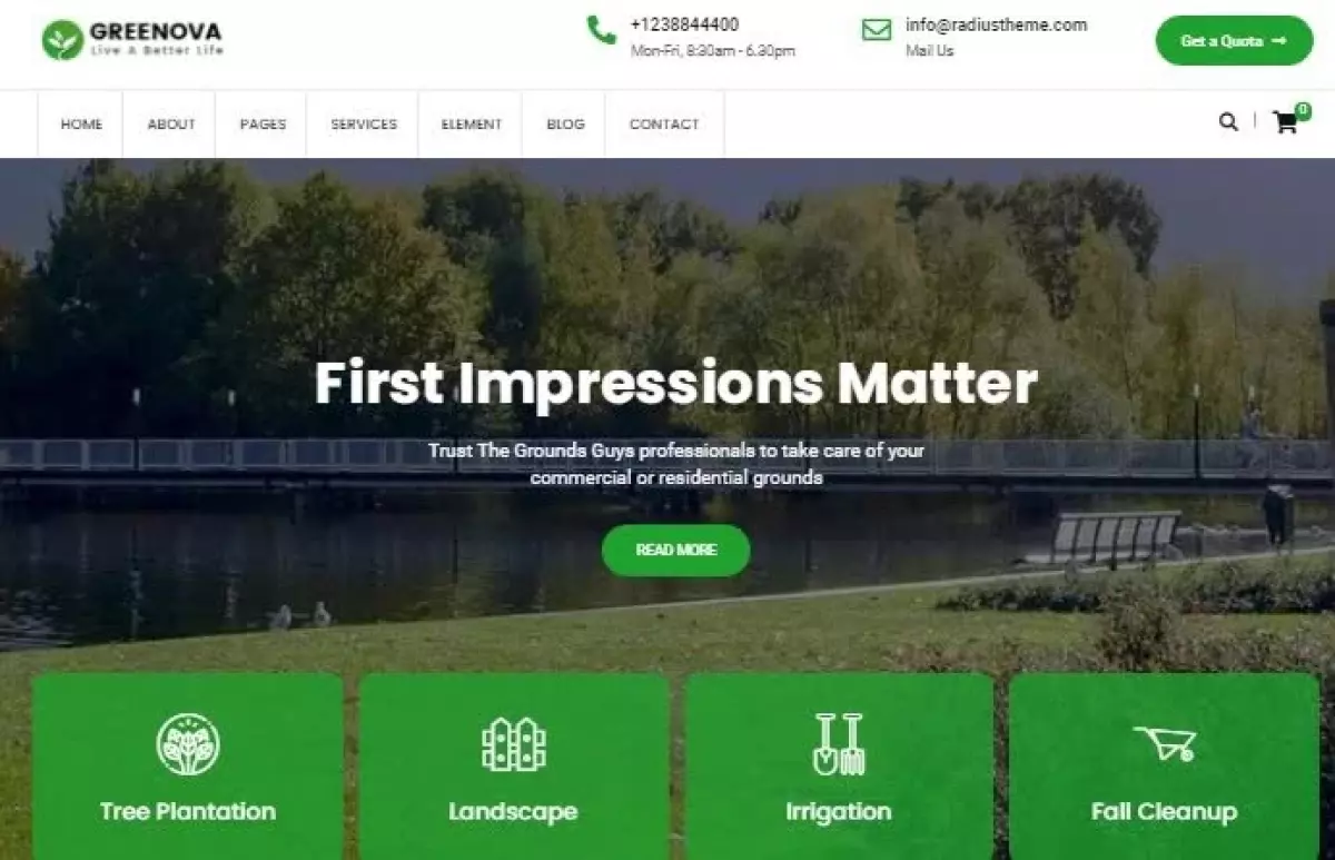 Greenova - Gardening & Landscaping WordPress Theme