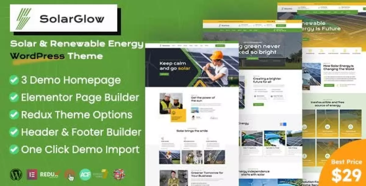 Solarglow - Solar & Renewable Energy WordPress Theme