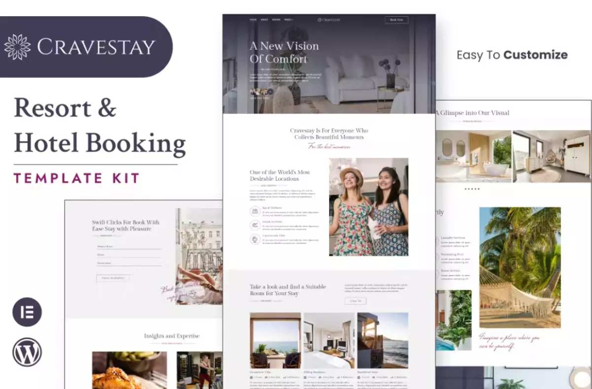 Cravestay – Luxury Hotel &amp; Resort Elementor Template Kit