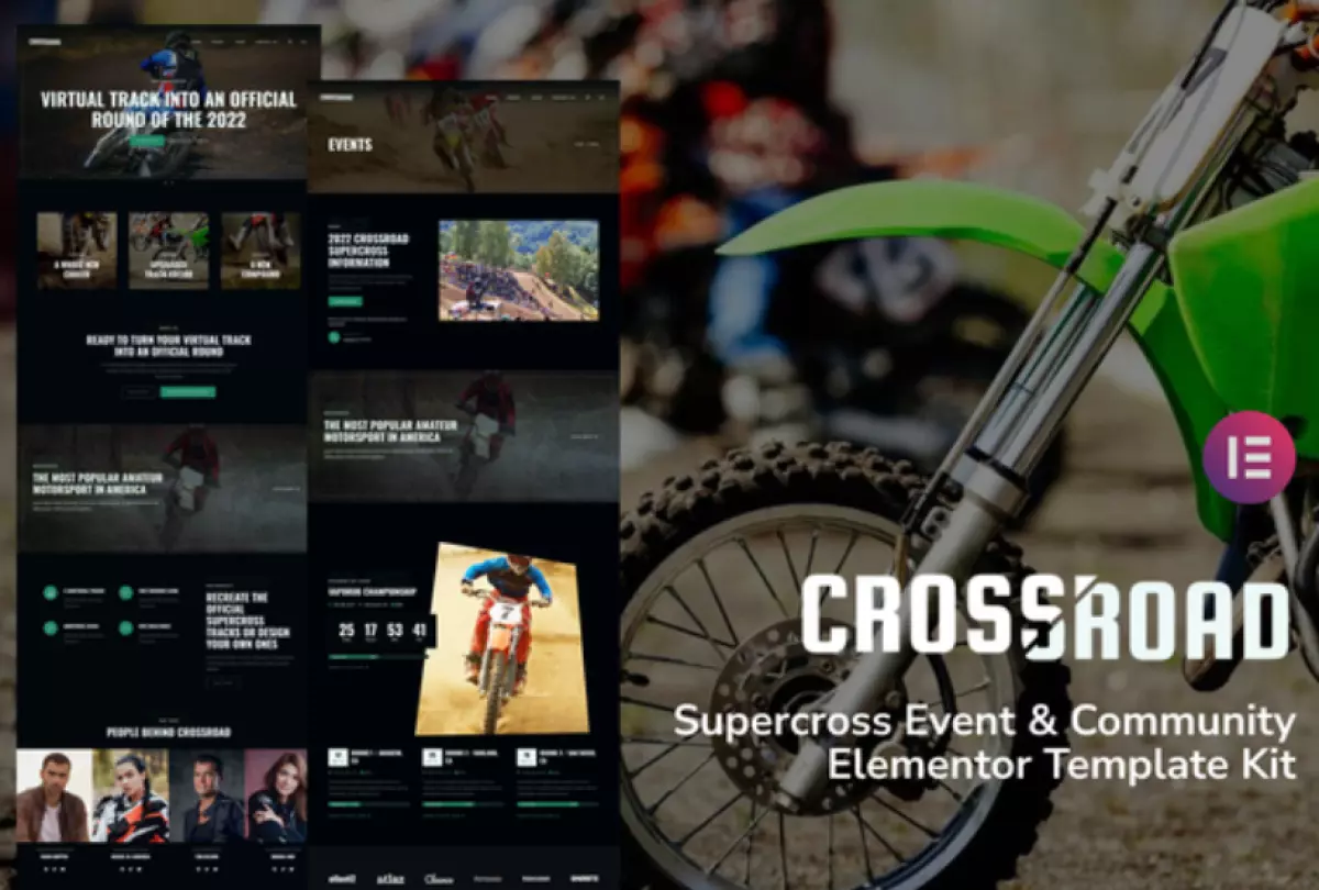 Crossroad – Supercross Event &amp; Community Elementor Template Kit