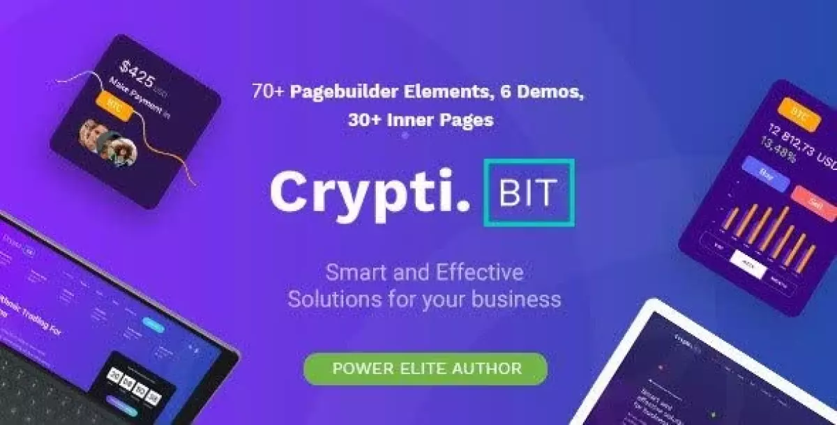 CryptiBIT - Technology, Cryptocurrency, ICO/IEO Landing Page theme  1.4