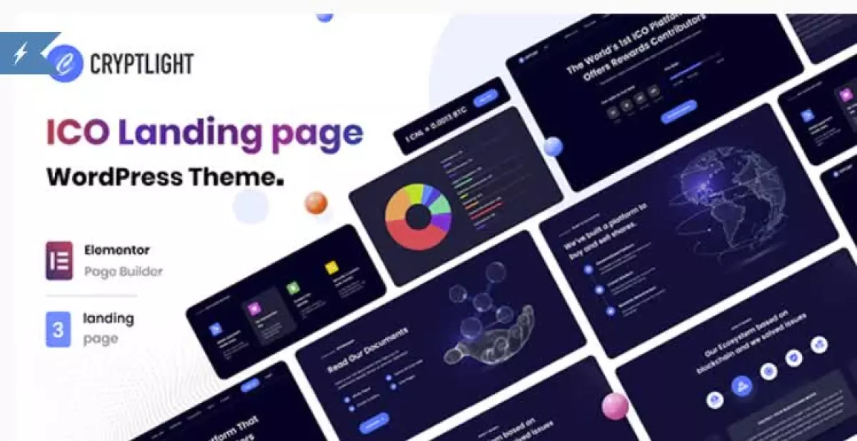 Cryptlight - ICO NFT AI Landing Page WordPress Theme 1.1.1 