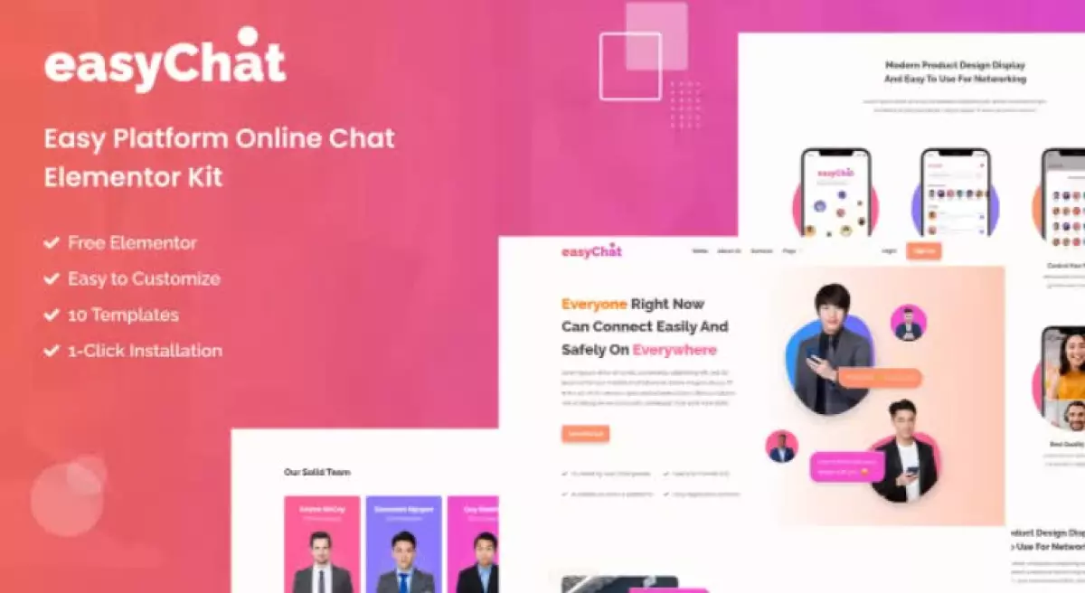 EasyChat - Online App Startup Elementor Template