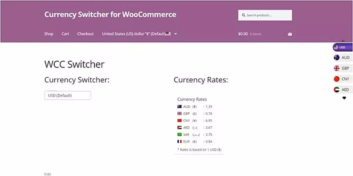 Currency Switcher For WooCommerce 1.6.3