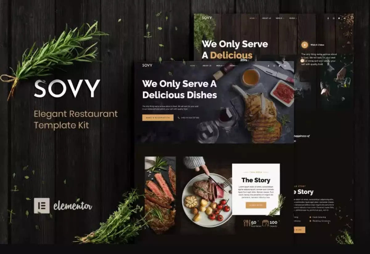 Sovy - Restaurant Elementor Template