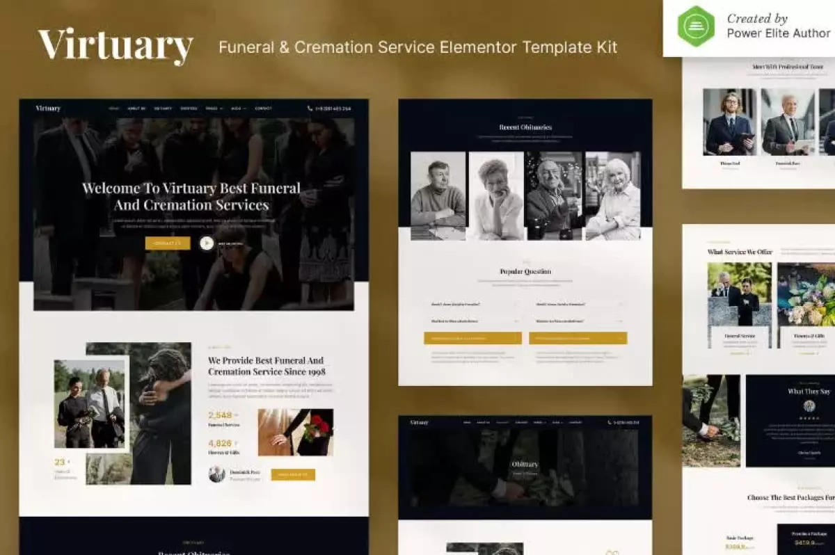 Virtuary - Funeral & Cremation Services Elementor Template