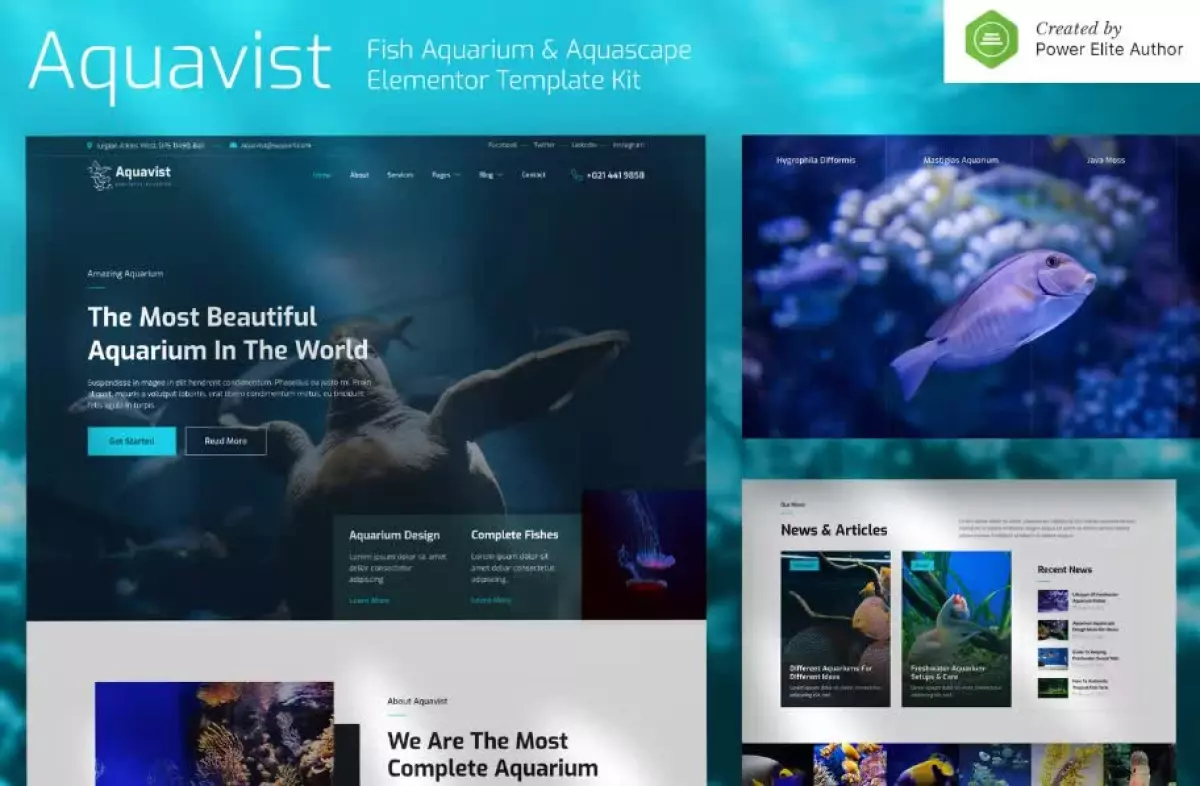 Aquavist – Fish Aquarium & Aquascape Elementor Template