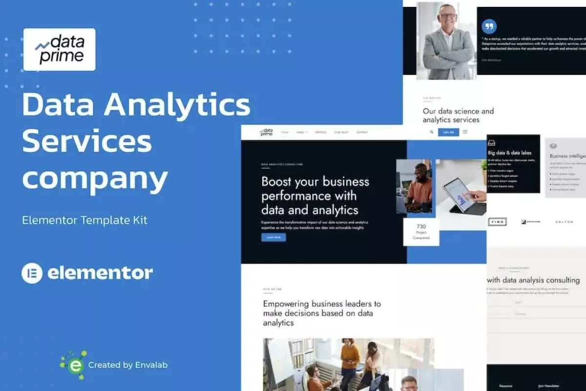 Dataprime - Data Analytics Services Elementor Template