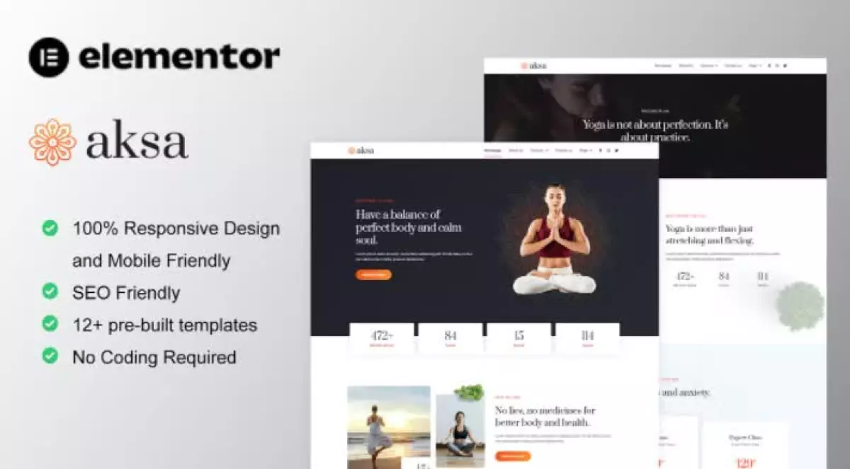 Aksa - Yoga Teacher & Studio Elementor Template