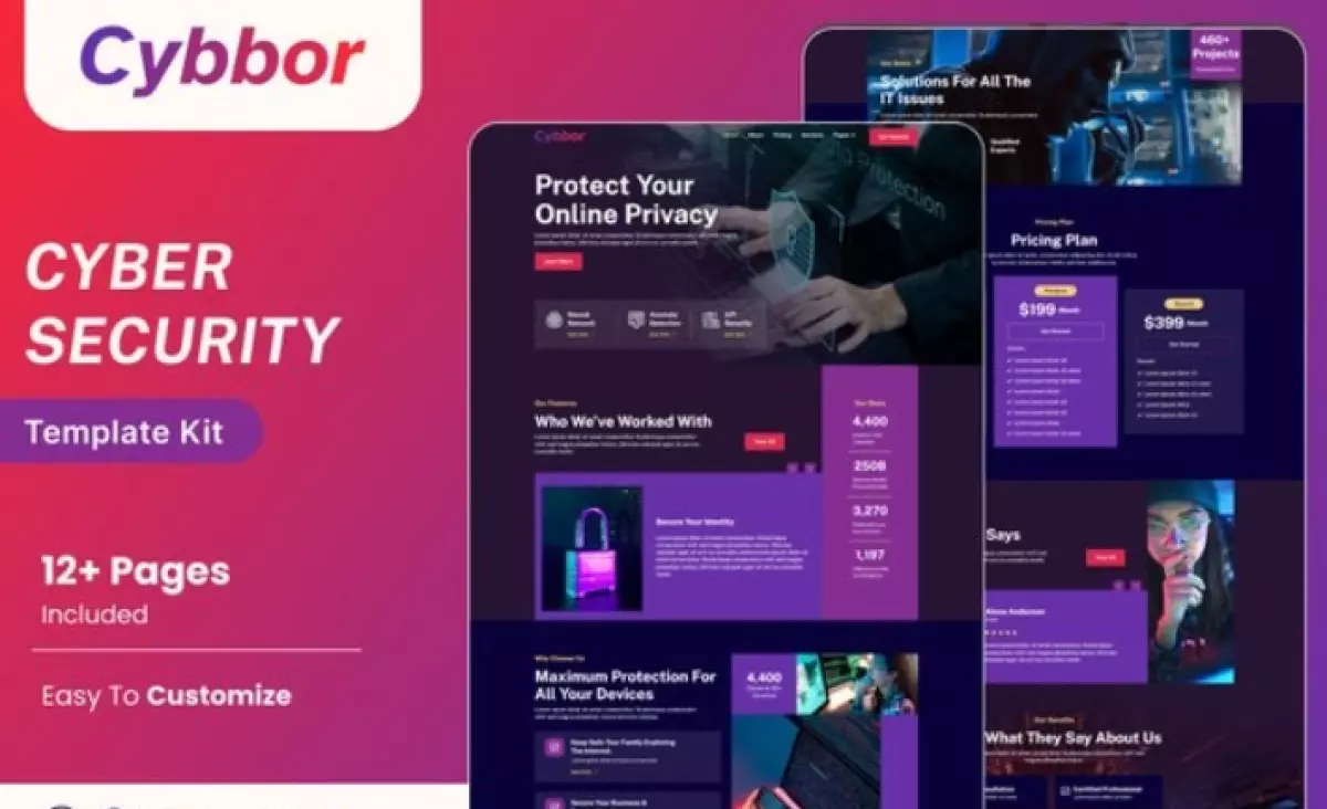 Cybbor – Cyber Security Services Elementor Template Kit