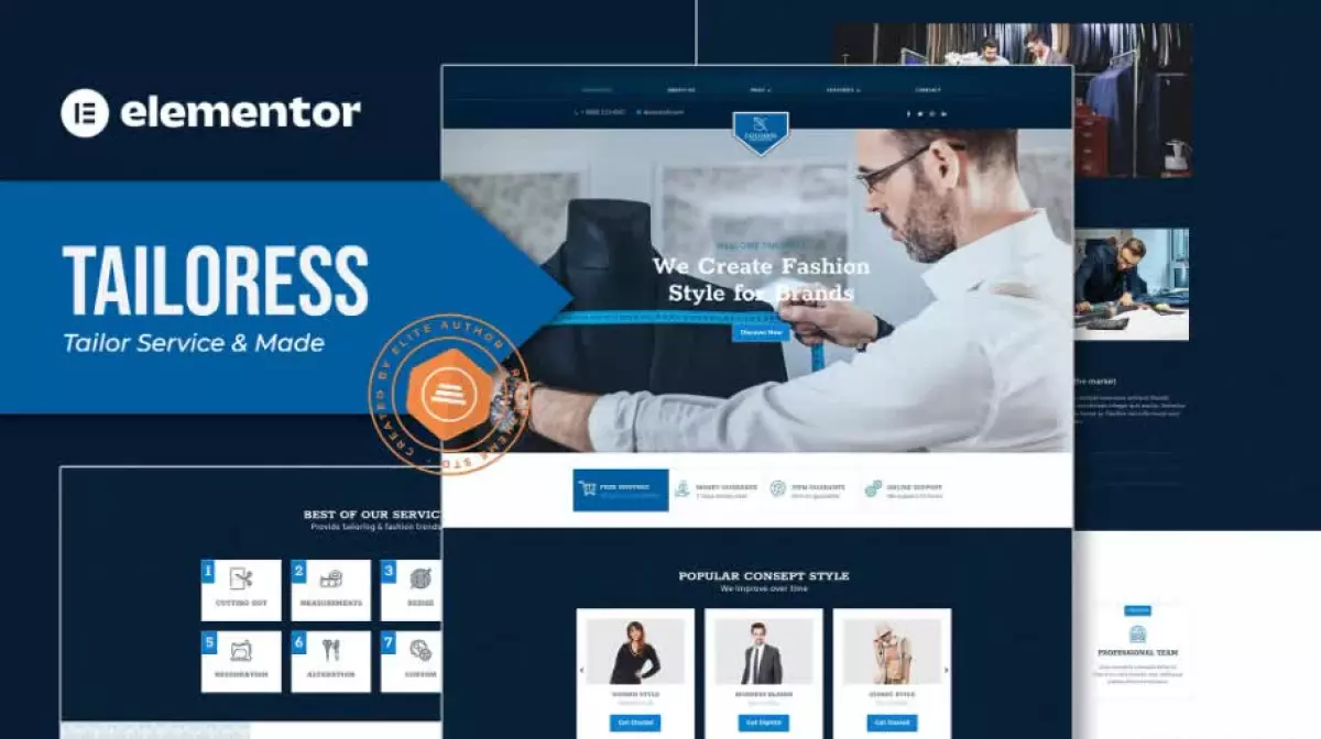 Tailoress - Tailor Service & Made Elementor Template