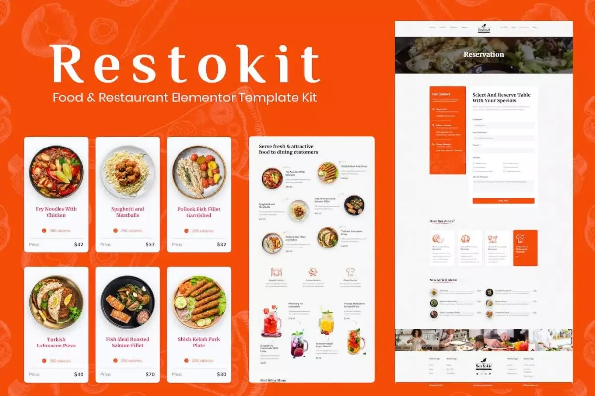 Restokit - Food &amp; Restaurant Elementor Template