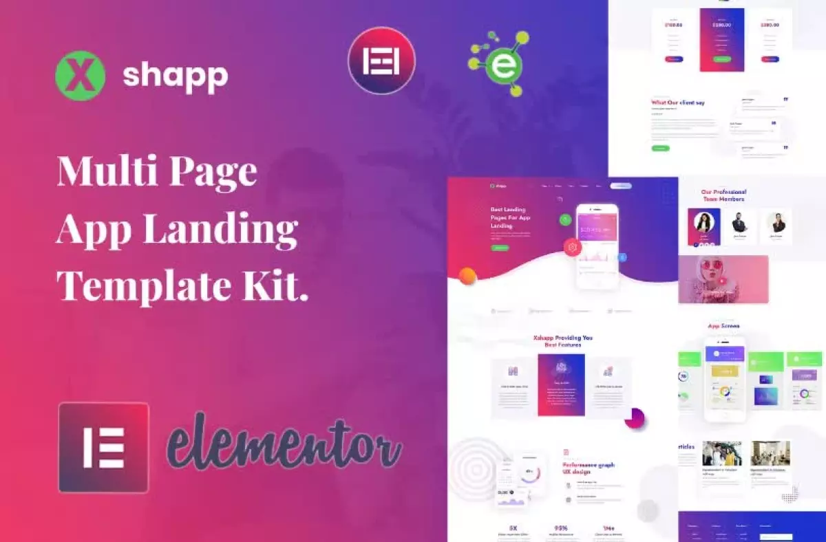 Xshapp - App Landing Elementor Template