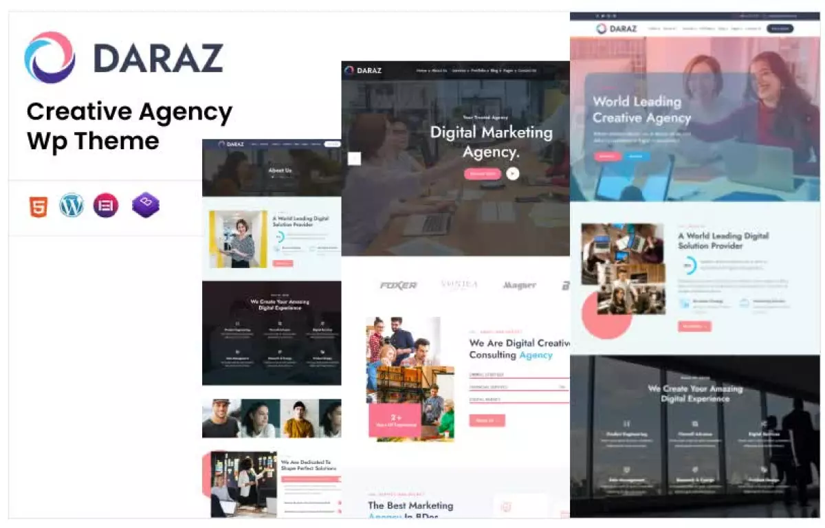 Daraz &#8211; Creative Agency Elementor Wordpress Theme