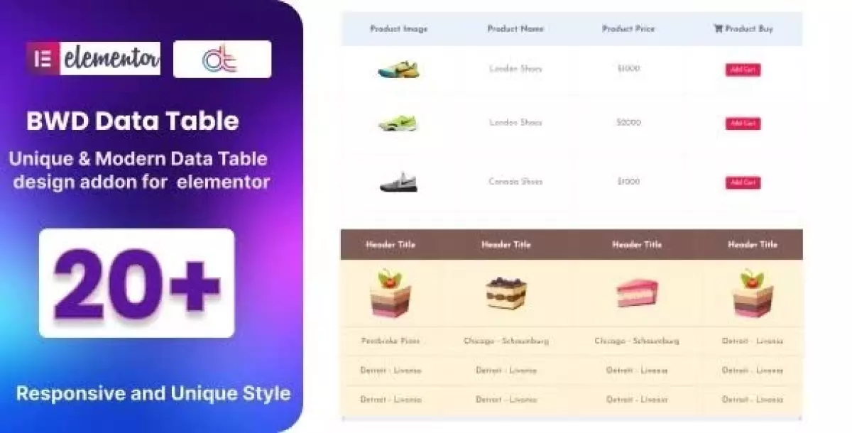 Data Table Addon for Elementor 1.0