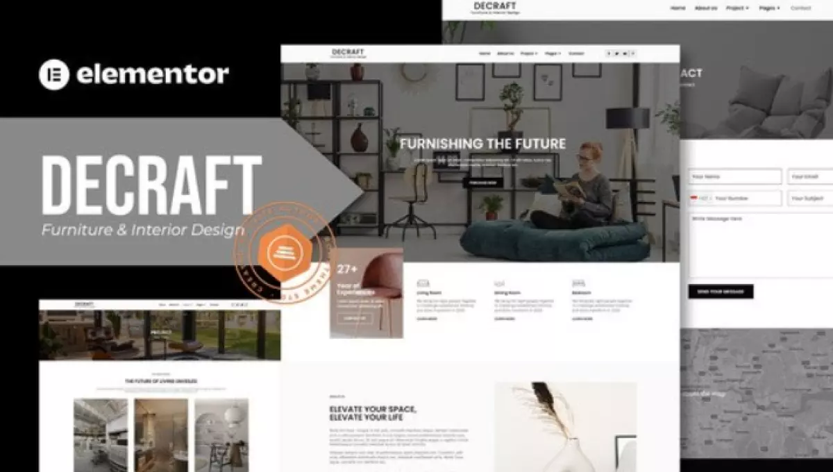 Decraft - Furniture &amp; Interior Design Elementor Template Kit