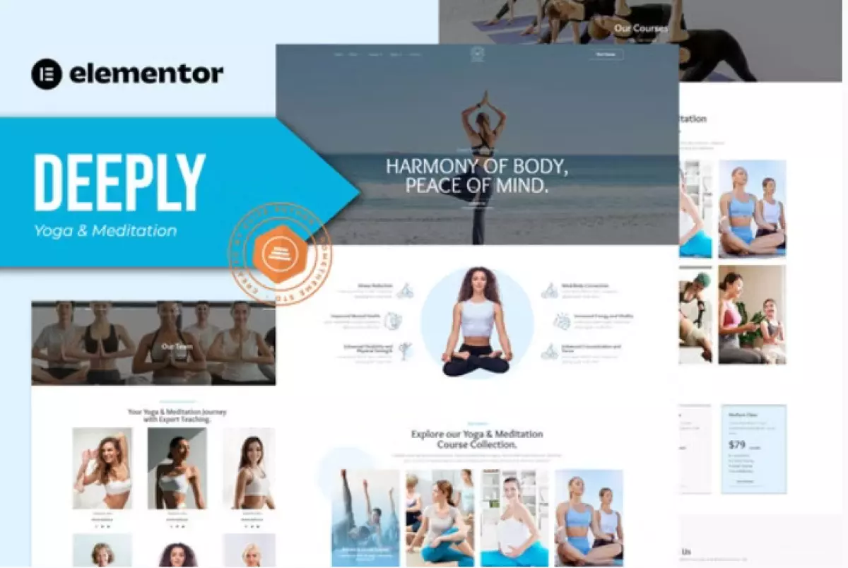 Deeply - Yoga &amp; Meditation Elementor Template Kit