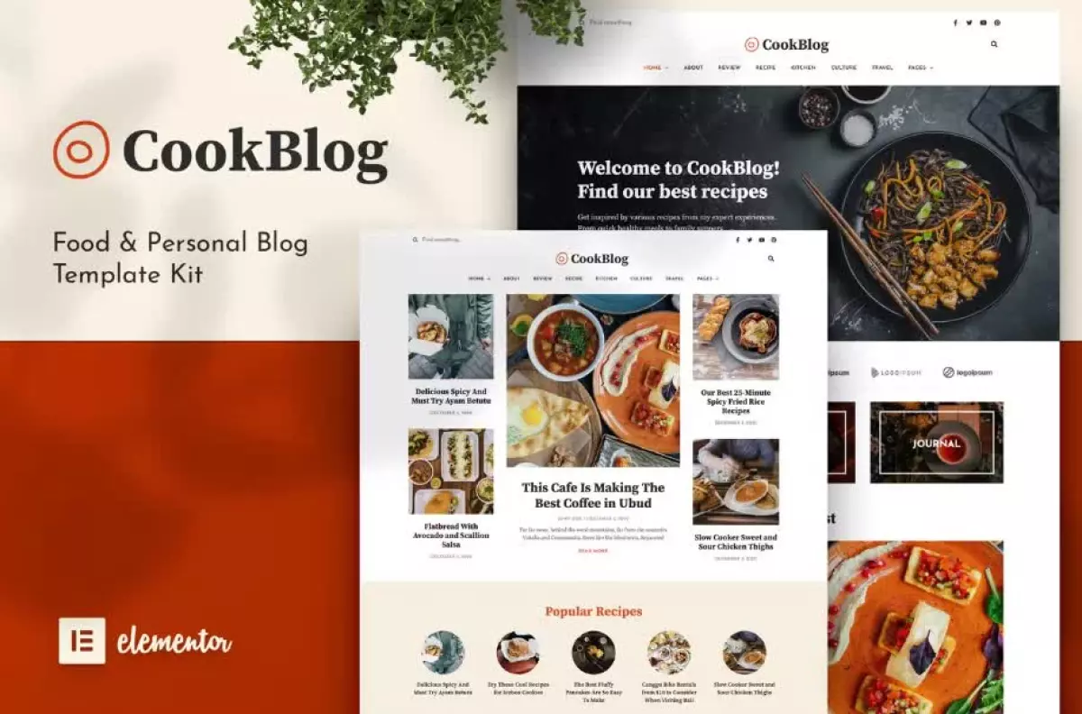 CookBlog – Food & Personal Blog Elementor Template