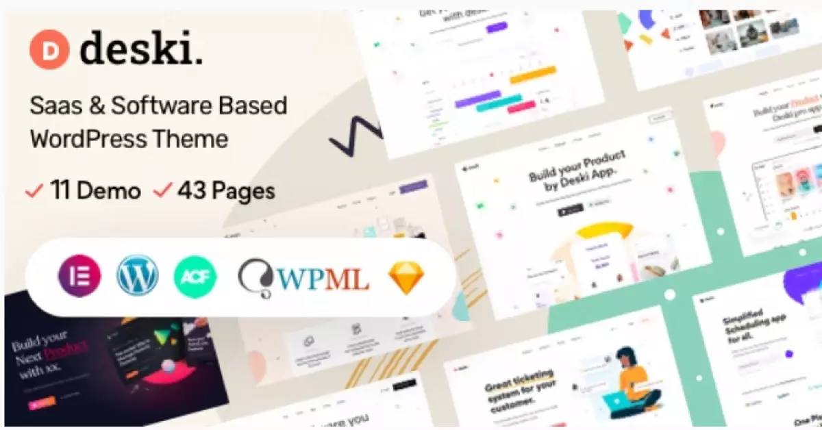 Deski - Modern Saas &amp; Software landing page WordPress theme