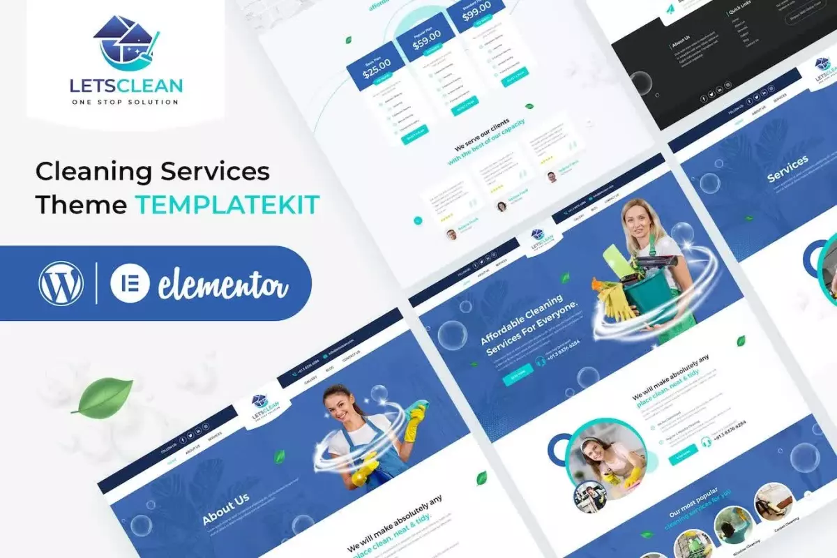 LetsClean - Cleaning Services Elementor Template