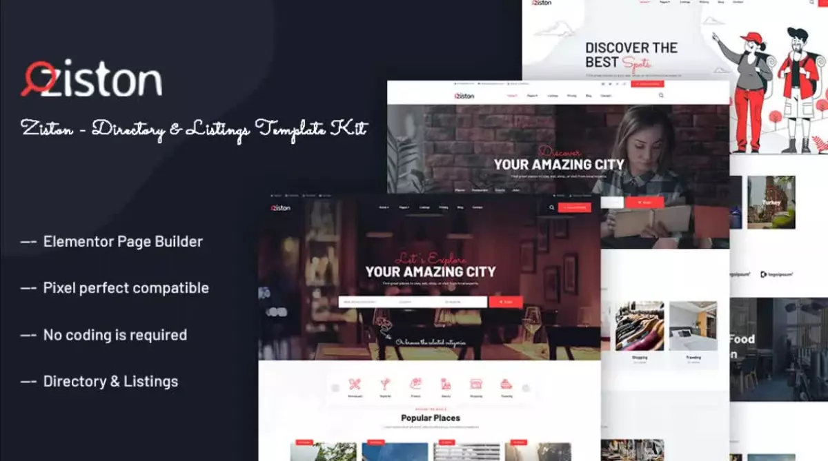 Ziston - Directory & Listings Elementor Template