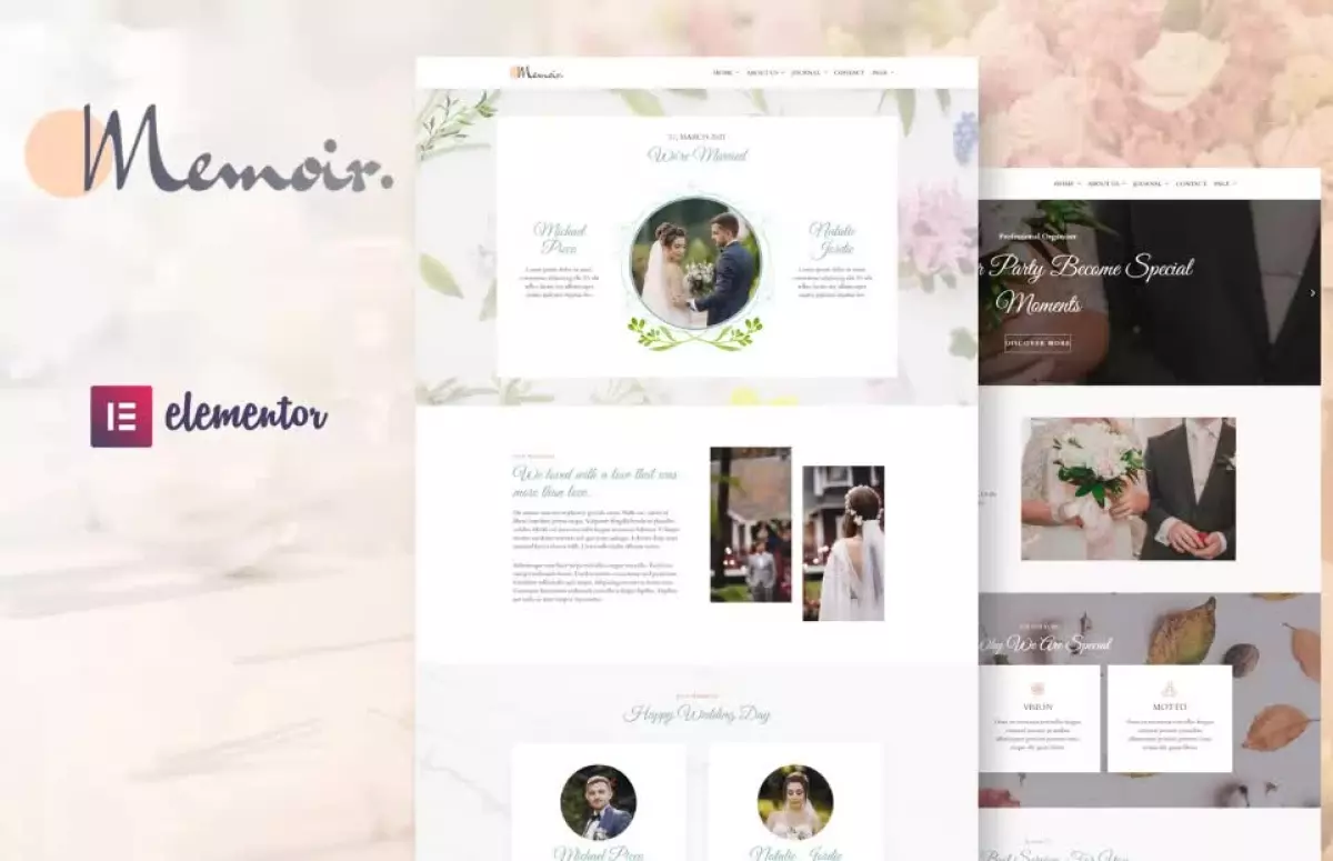 Memoir - Wedding Event & Party Organizer Elementor Template