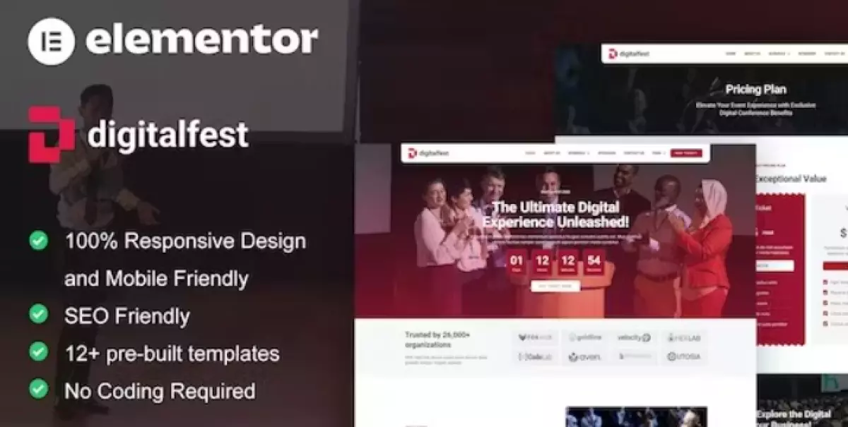 DigitalFest – Event &amp; Conference Elementor Pro Template Kit